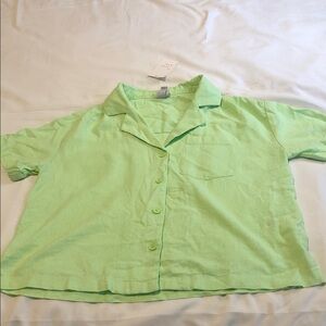 A New Day Light Green Crop Top